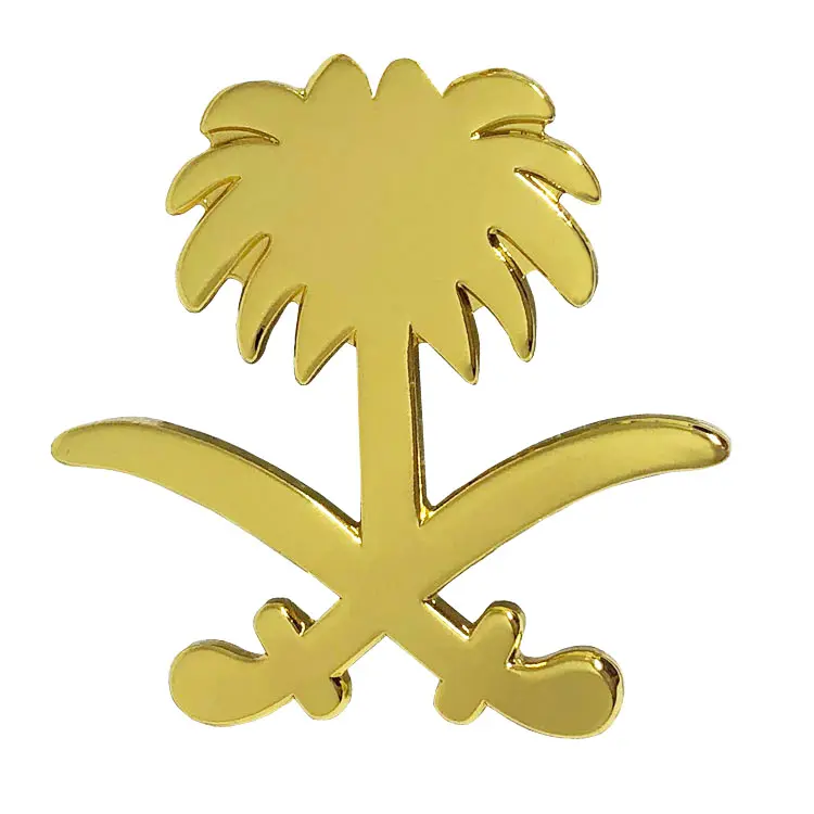 Custom metal gold Saudi Arabia tree magnetic lapel pins brooch badge for National day