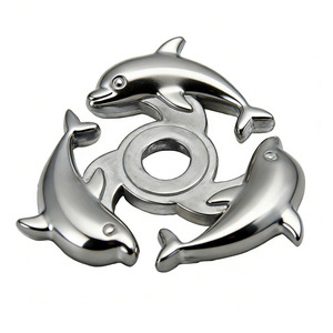 Custom Zinc Alloy Dolphin Figurine Electroplated Silver Art Collectible Animal Theme Metal Craft Precision Die <b>Casting</b> - Product Image 1