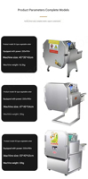 Commerciële zware multifunctionele groentesnijder motor 1.5KW elektrisch 220V snijmachine bieslook lente-ui aardappelen fruit kantine