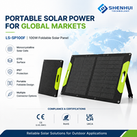Panneau solaire pliable 100W monocristallin ETFE, chargeur solaire photovoltaïque pour station d'alimentation, camping, randonnée, extérieur, IP67 MC4 UKCA