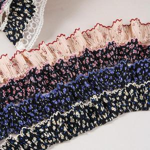 Petite jupe plissée en mousseline à motifs floraux, ruban, dentelle, robe d'été décontractée avec bordure à motif de bourgeons floraux, ourlet tissé, décoration pour vêtements pour animaux de compagnie - Product Image 4