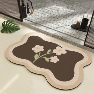 Alfombra de baño suave y absorbente de tela tecnológica, con forma novedosa, antideslizante, de espuma impresa, para sala de estar, dormitorio y baño. - Product Image 4