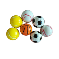 Balles anti-stress en PU de 6 cm, balles à presser en mousse de coton PU souple, jouet anti-stress à thème sportif