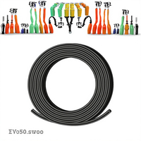Tubo Termocontraíble de PE para Aislamiento de Barras Colectoras, 600V, Bajo Voltaje, Negro y Rojo, Relación de Contracción 2:1, Protector de Cables Aislado e Impermeable