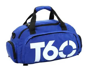Özel logo spor salonu silindir çanta erkekler ve kadınlar için dayanıklı seyahat çantaları bagaj büyük su geçirmez spor çantası ile ayakkabı bölmesi
