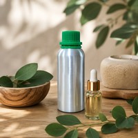 Bouteille en aluminium poli miroir de 300 ml avec bouchon vert, opaque, hermétique, pour huiles essentielles naturelles, écologiques et biologiques