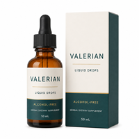 Gouttes d'extrait de Valériane sans alcool 300mg avec L-Théanine et Passiflore pour l'apaisement mental et le bien-être du sommeil – Complément ODM