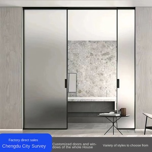 Pintu gudang lipat & masuk tunggal gaya Modern aluminium berkualitas tinggi & kaca Tempered kayu <span class=keywords><strong>Solid</strong></span> aksesoris perangkat keras tugas berat