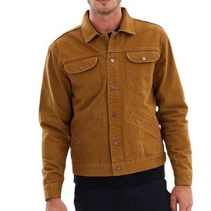 Giacca in Denim di Cotone Marrone Regolare per Uomini Eleganti - Product Image 1