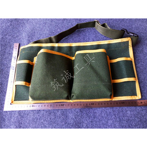 Carpenter Tool <b>Roll</b> Waist Bag Military Green Canvas 150 Lb Capacity Tool <b>Kit</b> For Electrician And Carpenter Use - Product Image 1