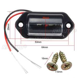 4 pièces, 12V 24V, 4 LED, éclairage de plaque d'immatriculation de voiture, camion, lampe arrière, feu arrière pour remorque, bateau, camping-car - Product Image 5