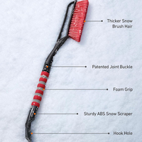 MESOROCK Grattoir à glace de fenêtre en ABS robuste avec logo Grattoirs à brosse détachables pour pelle à neige de voiture avec poignée en mousse ergonomique