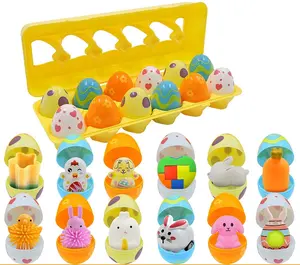 Ourwarm Capsules Plastic Kit Easter 2023 Decoration Filled Diy Decoration Gift Easter Egg with Toys