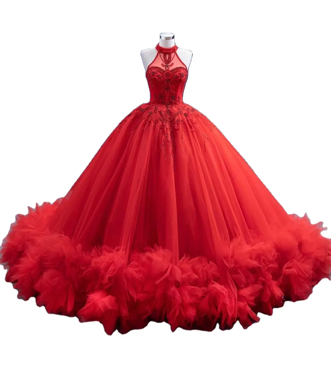 Feishiluo Wholesale Red Prom party dress Wholesale bridal ball gowns tulle ball gowns luxury wedding dress Custom Made