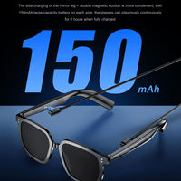 Lunettes intelligentes V1 Pro BT UV avec assistant vocal portable, appels HD, photos tactiles, mode musique 6 heures, lunettes Bluetooth sans fil