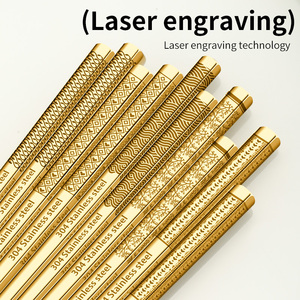 Juego de palillos de acero inoxidable 304 personalizado para <span class=keywords><strong>restaurante</strong></span> de bodas <span class=keywords><strong>chino</strong></span> de metal personalizado - Product Image 4