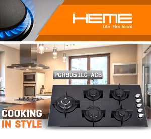 8mm Tempered Glass 5 Burner Cooker <b>Stove</b> Home Kitchen Appliances Built-In Gas With CE Approval - Product Image 3
