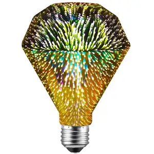 カラフルな着色ガラスST64ダイヤモンドG80スターラブ3DLED電球LEDエジソンフィラメント装飾電球