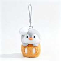 Porte-clés en peluche animal chef de 14 cm, poupée en peluche mignonne de dessin animé, pendentif de sac, cadeaux unisexes
