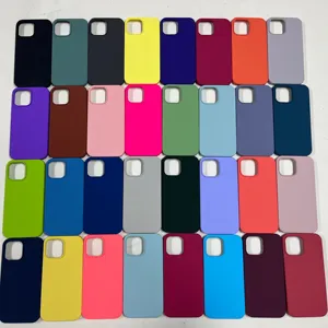 Coque de téléphone en silicone liquide souple colorée pour iPhone 13 12 11 8 7 6 XS XR Mini Pro Max Vente en gros en usine