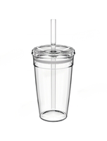 Mug à thé en verre borosilicate avec couvercle à paille, réutilisable, grande capacité, design minimaliste, motif logo, compatible lave-vaisselle et micro-ondes, pour la maison