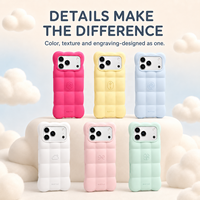 Étui de téléphone portable en silicone liquide personnalisé en forme de nuage gonflé pour iPhone 18 Pro Max, coque protectrice souple avec gravure de logo OEM ODM