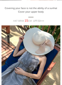 Verano Mujer Playa Sun Straw UV UPF50 Travel Large Brim Floppy Hat - Product Image 5