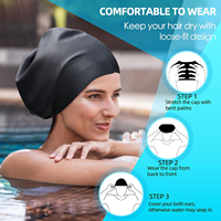 Bonnet de bain durable en silicone, confortable et abordable, à haute élasticité, pour dreadlock.