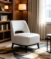 Fauteuil d'appoint moderne à dossier haut en tissu, fauteuil lounge individuel pour hall d'hôtel, négociations commerciales, réception FF&E