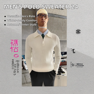 Pull à manches longues en coton de style coréen pour homme, automne/hiver, fermeture éclair quart de tour, fourniture OEM, jersey ample, t-shirt 220g - Product Image 2