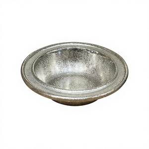 Plato redondo plateado hecho a mano, frutero de metal, suministros para restaurantes, decoración moderna, cuencos para servir comida para fiestas, exhibición de vajilla. - Product Image 1