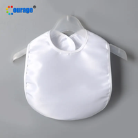 Courage usine vente en gros personnaliser impression monocouche polyester uni blanc Sublimation bavoir bébé vierge pour bébé temps de manger
