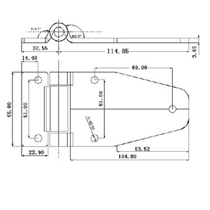 Charnière détachable en acier inoxydable pour camion frigorifique, charnière plate pour fourgonnette - Product Image 4