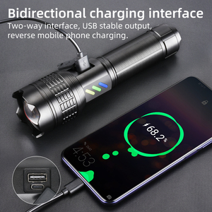 Ánh sáng mạnh mẽ Zoom <span class=keywords><strong>lumens</strong></span> cao linterna đèn lồng hiển thị kỹ thuật số có thể sạc lại trắng LED Torch ánh sáng đèn pin chiến thuật - Product Image 5