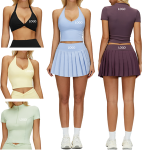 Set Rompi Olahraga Wanita Lengan Pendek Premium Bra untuk Wanita Set Rok Tenis Grosir Pakaian Tenis Wanita - Product Image 1