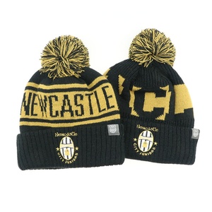 Wholesale Jacquard Acrylic Knitted Beanie With Pom Pom Custom Embroidery Logo Fleece Lining Winter Cuff Knit Beanie Hat - Product Image 5