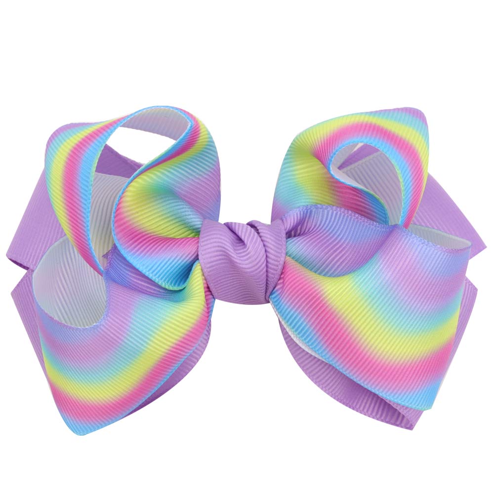 韓国 four-season ribbon harnsss 8color Rainbow Hair Bows - Colorful 4 Inch Ribbon Ties for Kids
