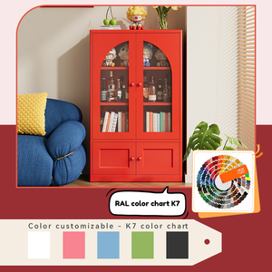 Steel Living Room Cabinet with Tempered Glass Door and Cabinets Multi-Functional <strong>Side</strong> <strong>Unit</strong> - Product Image 5