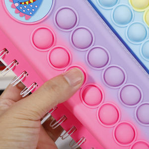 2024 trường đầy màu sắc dễ thương động vật tùy chỉnh Silicone Popper bong bóng Thần Tài A5 Lưu ý cuốn sách căng thẳng cứu trợ máy tính xách tay với Hộp Bút Chì - Product Image 4