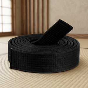 Cinturón de Artes Marciales de Algodón Negro para Adultos, Unisex, Duradero, Teñido Liso, Elástico - Product Image 4