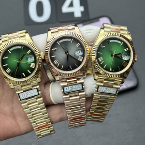 Reloj Mecánico de Lujo para Hombre, Ultra Ancho, Caja de Zafiro, Correa Dorada, Calendario Automático, Visualización de la Semana, Oro Amarillo, Venta al Por Mayor de Fábrica - Product Image 1