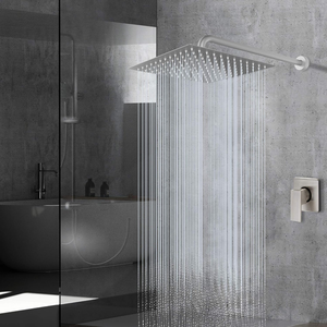 <strong>Square</strong> 12 Inch Rain Brushed Nickel <strong>Shower</strong> <strong>Head</strong> Ceiling Waterfall Large Rainfall <strong>Shower</strong> <strong>Heads</strong> Stainless Steel - Product Image 2