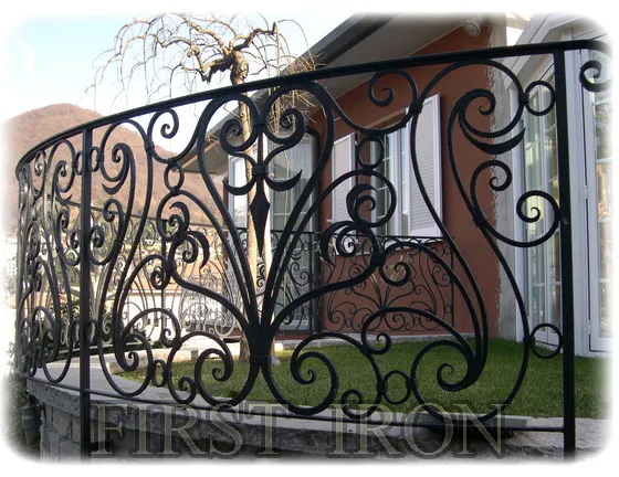 Güzel ferforje sanatsal çit, dekoratif kavisli çit panelleri ferforje