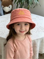 Kinderen Bucket Hat Camping Gewassen Katoen Brede Rand Vissershoed Geborduurd Strand Zon Jongens Meisjes Zwembad Groothandel