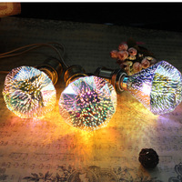 Lampes décoratives en verre LED 3D Feux d'artifice E27 Lampe 3D Bar Restaurant Chambre à coucher Scène Design Lampes de nuit Fabricant en gros