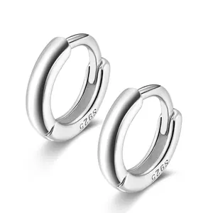 New 925 Sterling Silver Hoop Earrings Platinum Plated 7mm 9mm Earring hoops Women Men Wholesale Jewelry Fashion Gift Daily lives