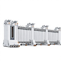 Porte coulissante électrique télescopique automatique Hengbo sans rail pour usine, école, communauté – Design moderne minimaliste intelligent avec télécommande