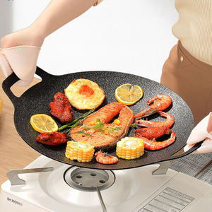 <span class=keywords><strong>Parrilla</strong></span> antiadherente de acero al carbono para exteriores, sartén y olla de Metal para fumar carne, bistec, duradero, sartén para fumar - Product Image 5