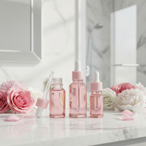 Empty Glass <b>Bottles</b> Essential Oil <b>Dropper</b> Customized Cosmetic 30ml Pink Clear Screen Printed Cylinder <b>Dropper</b> <b>Bottle</b> for Skin - Product Image 6