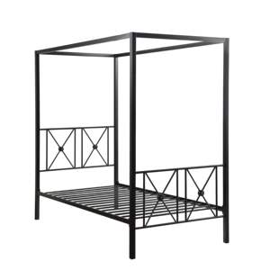 DB Modern Traditional 1pc Twin Platform <b>Bed</b> Canopy <b>Black</b> Finish <b>Metal</b> <b>Frame</b> - Product Image 3